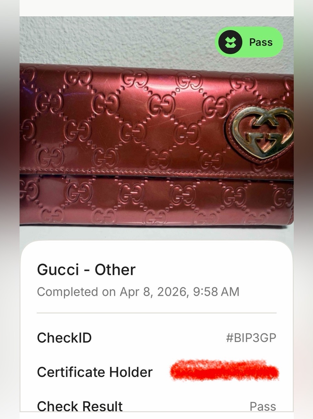 Gucci Metallic Rose Red Guccissima Continental Wallet - Picture 16 of 16